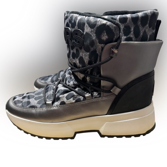 Michael Kors Cassia Black and Gray Cheetah Print Ankle Booties Size 9.5 - Picture 4 of 16